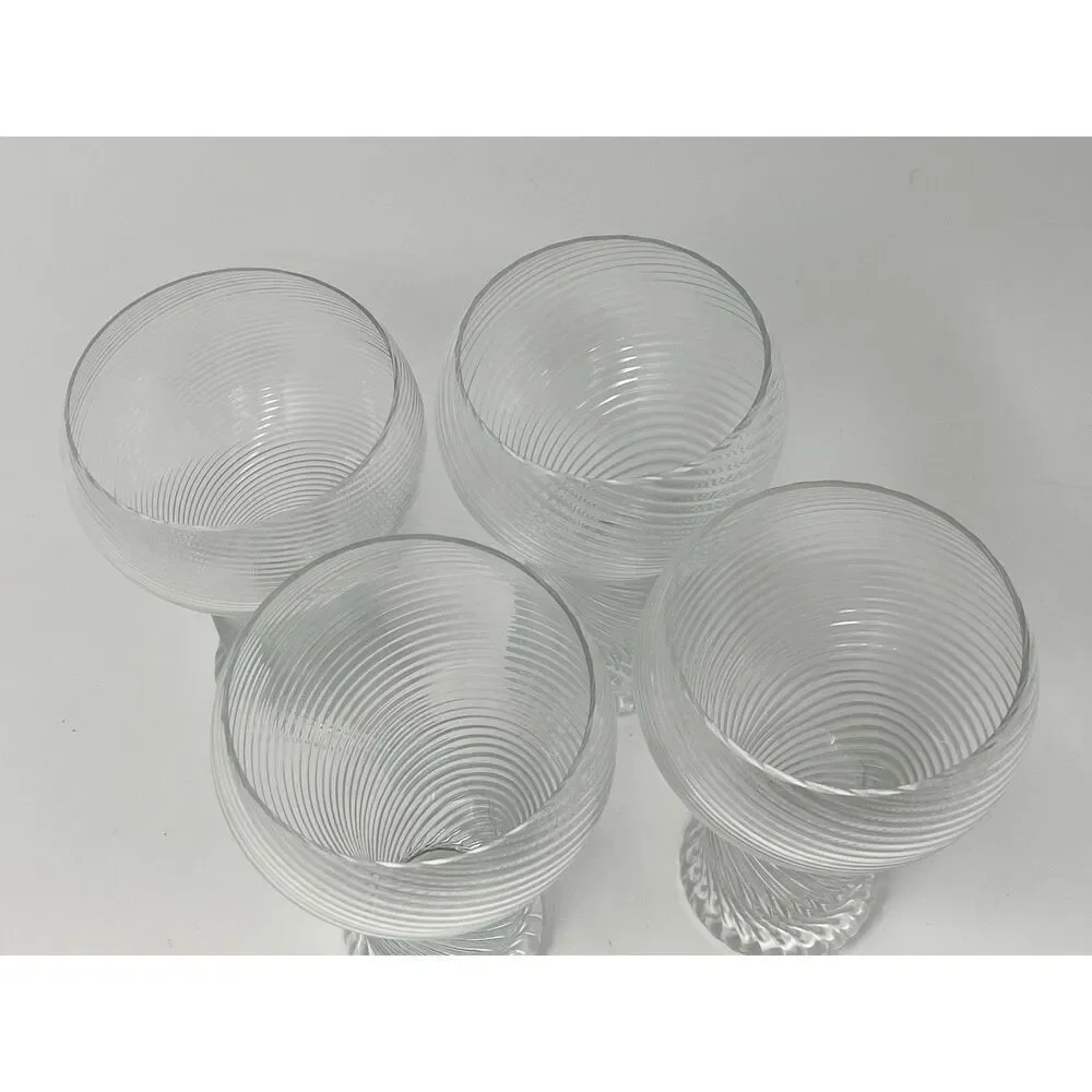 Vintage Twist Crystal Beer Steins Tumblers Rosenthal Studio Line 5.75” Set Of 4